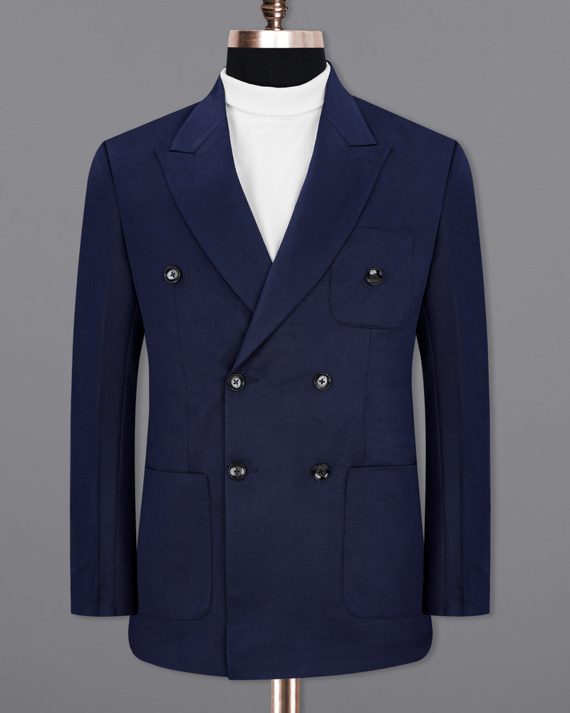 Thunder Blue Double Breasted Sports Blazer