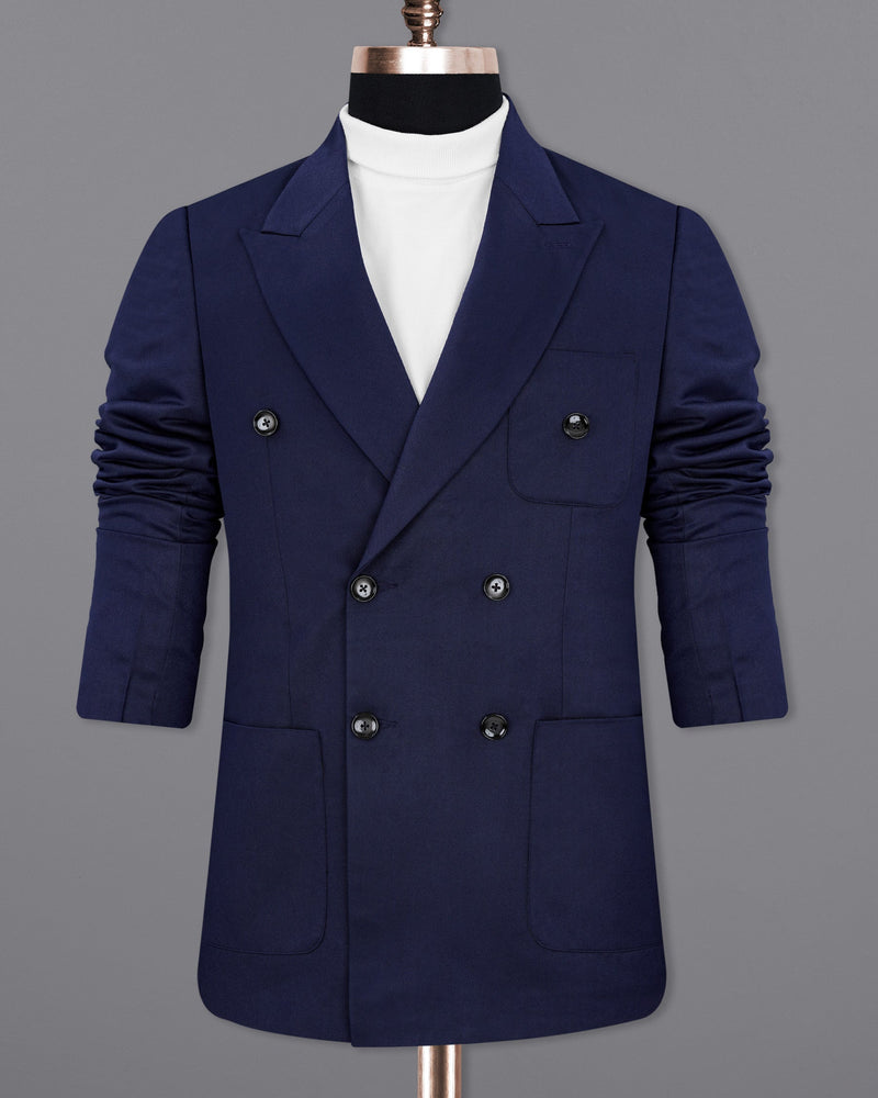 Thunder Blue Double Breasted Sports Blazer