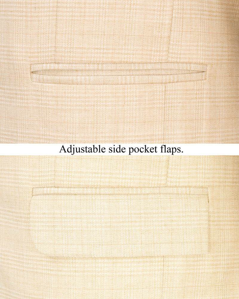 Light Apricot Brown Subtle Plaid Blazer BL1916-SB-36,BL1916-SB-38,BL1916-SB-40,BL1916-SB-42,BL1916-SB-44,BL1916-SB-46,BL1916-SB-48,BL1916-SB-50,BL1916-SB-52,BL1916-SB-54,BL1916-SB-56,BL1916-SB-58,BL1916-SB-60