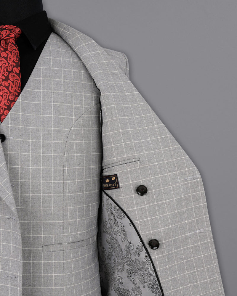 Hurricane Gray Windowpane Double Breasted Blazer