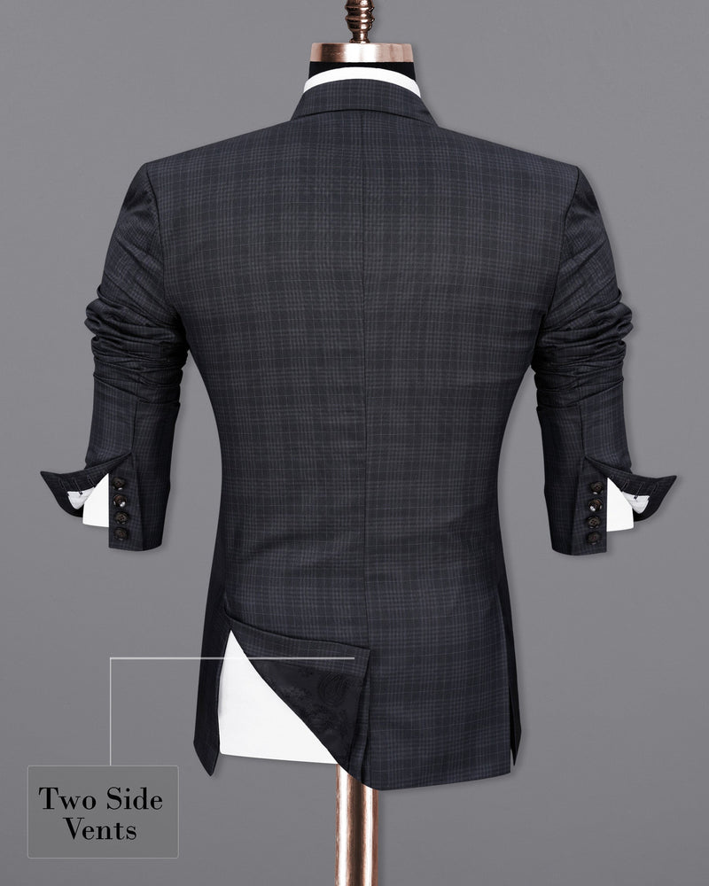 Rangoon Black Plaid Double Breasted Blazer