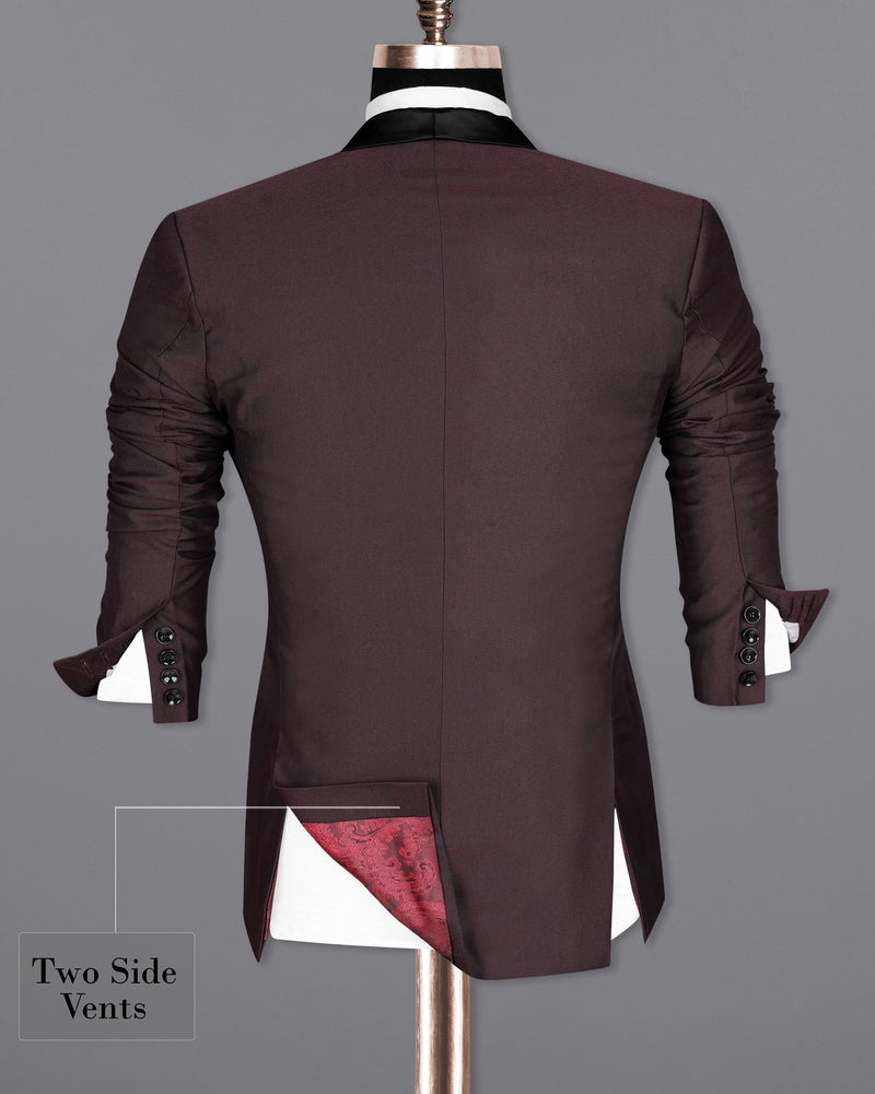 Bistre Wine Tuxedo Blazer BL1937-BKL-36,BL1937-BKL-38,BL1937-BKL-40,BL1937-BKL-42,BL1937-BKL-44,BL1937-BKL-46,BL1937-BKL-48,BL1937-BKL-50,BL1937-BKL-52,BL1937-BKL-54,BL1937-BKL-56,BL1937-BKL-58,BL1937-BKL-60