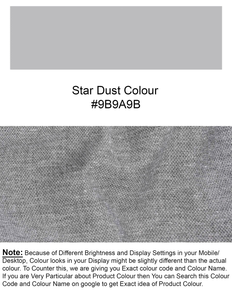 Star Dust Gray Cross Buttoned Bandhgala Premium Cotton Blazer