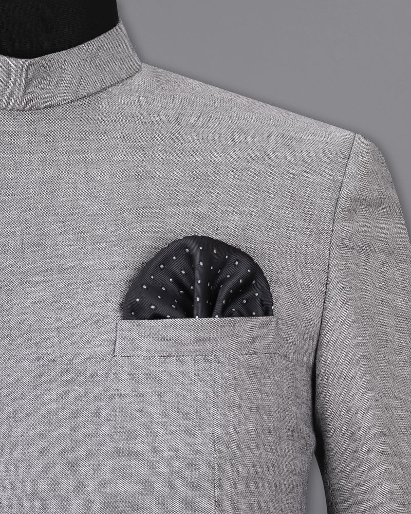 Star Dust Gray Cross Buttoned Bandhgala Premium Cotton Blazer