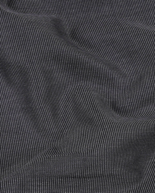 Gunmetal Gray Cross Buttoned Bandhgala Premium Cotton Blazer