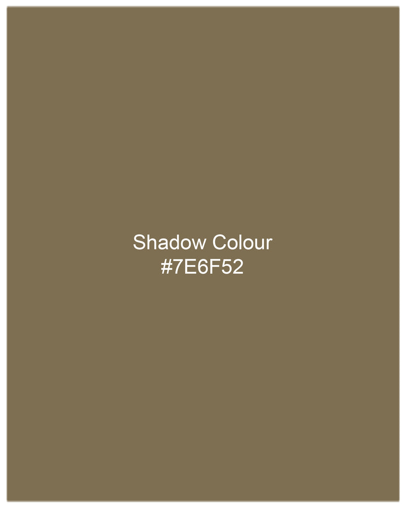 Shadow Brown Cross-Buttoned Bandhgala Blazer