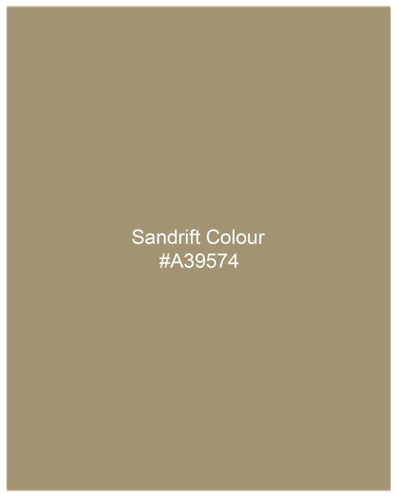 Sandrift Beige Cross-Buttoned Bandhgala Blazer