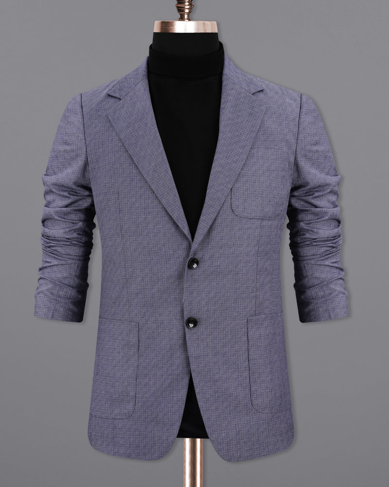 Gun Powder Blue Single Breasted Sports Blazer