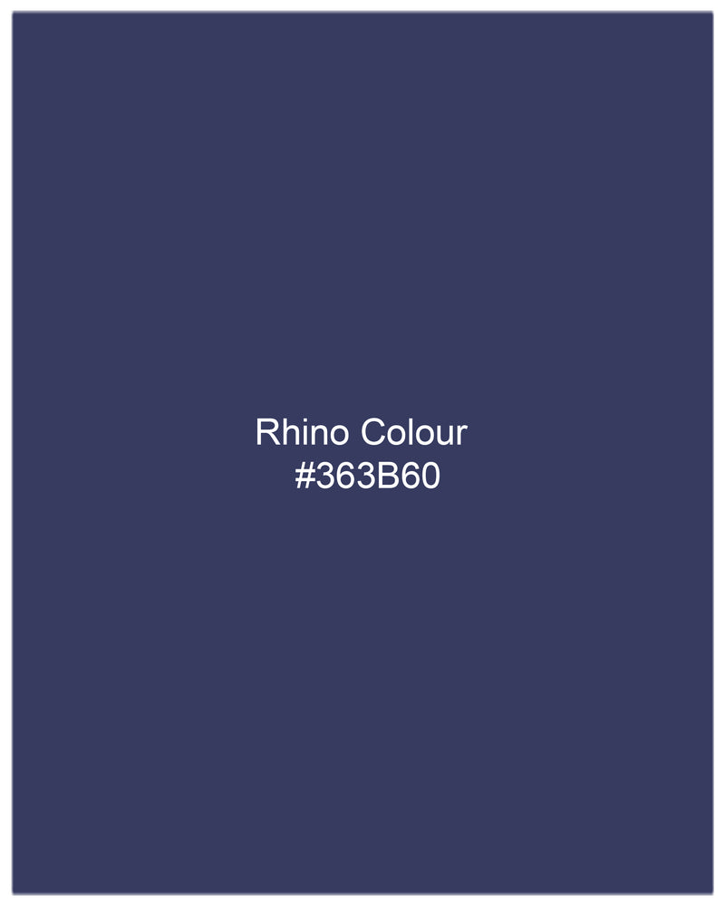 Rhino Blue Cross Buttoned Bandhgala Blazer