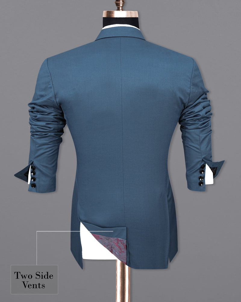 River Bed Blue Single Breasted Blazer