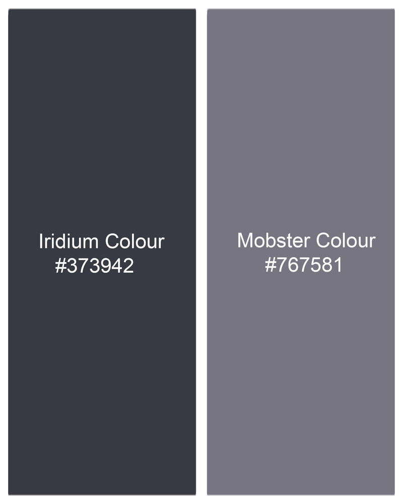 Iridium Dark Gray With Mobster Gray Plaid Cross Buttoned Bandhgala Blazer BL2004-CBG-36, BL2004-CBG-38, BL2004-CBG-40, BL2004-CBG-42, BL2004-CBG-44, BL2004-CBG-46, BL2004-CBG-48, BL2004-CBG-50, BL2004-CBG-52, BL2004-CBG-54, BL2004-CBG-56, BL2004-CBG-58, BL2004-CBG-60