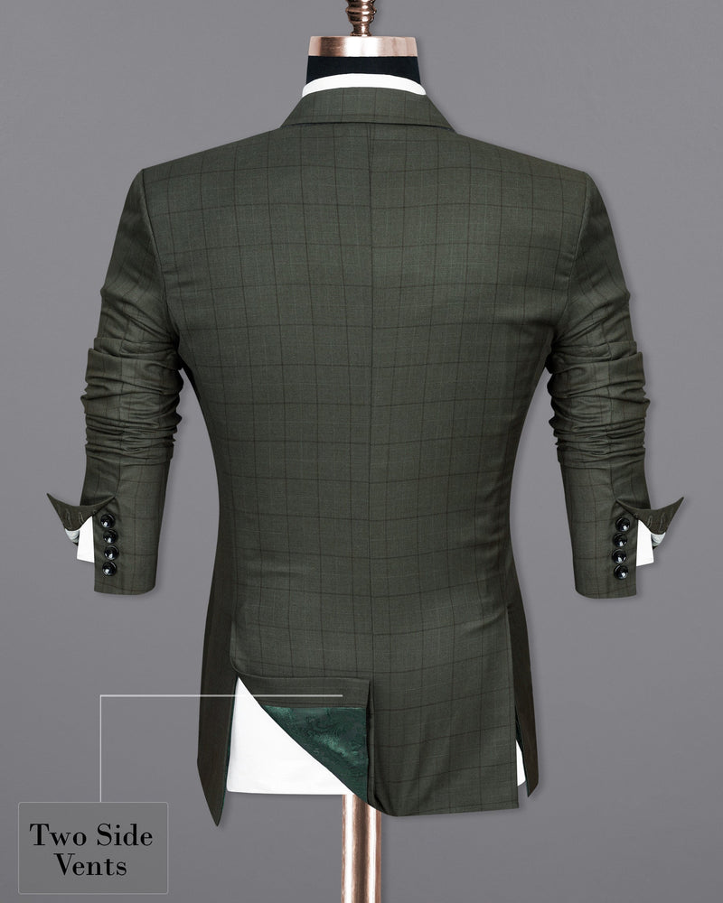 Tuatara Green Windowpane Single Breasted Blazer BL2012-SB-36, BL2012-SB-38, BL2012-SB-40, BL2012-SB-42, BL2012-SB-44, BL2012-SB-46, BL2012-SB-48, BL2012-SB-50, BL2012-SB-52, BL2012-SB-54, BL2012-SB-56, BL2012-SB-58, BL2012-SB-60