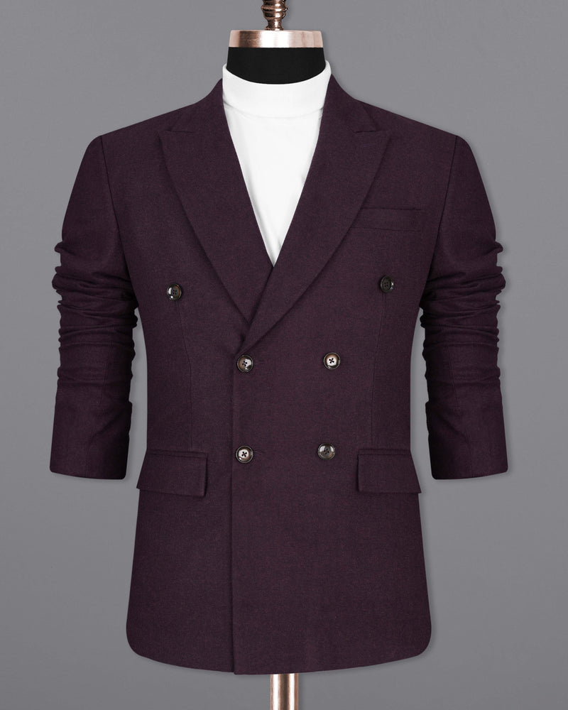 Toledo Wine Pure Wool Double Breasted Blazer