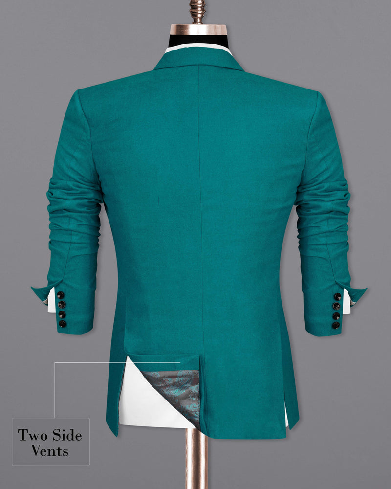 Turquoise Pure Wool Single Breasted Blazer BL2068-SB-36, BL2068-SB-38, BL2068-SB-40, BL2068-SB-42, BL2068-SB-44, BL2068-SB-46, BL2068-SB-48, BL2068-SB-50, BL2068-SB-52, BL2068-SB-54, BL2068-SB-56, BL2068-SB-58, BL2068-SB-60