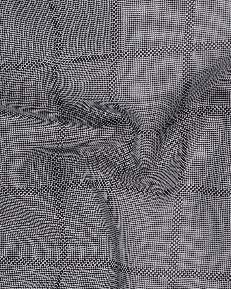 Topaz Silver Windowpane Single Breasted Designer Blazer