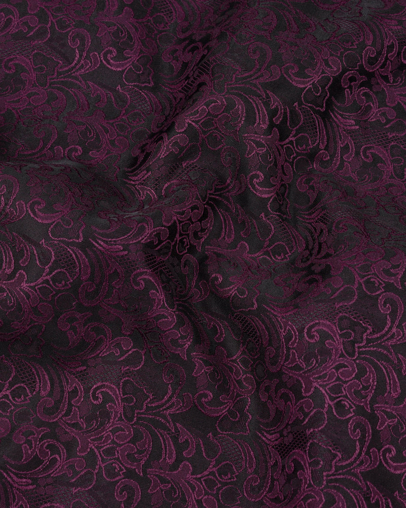 Thunder Dark Maroon with Byzantium Maroon Damask Textured Bandhgala Designer Blazer BL2159-BG-36, BL2159-BG-38, BL2159-BG-40, BL2159-BG-42, BL2159-BG-44, BL2159-BG-46, BL2159-BG-48, BL2159-BG-50, BL2159-BG-52, BL2159-BG-54, BL2159-BG-56, BL2159-BG-58, BL2159-BG-60