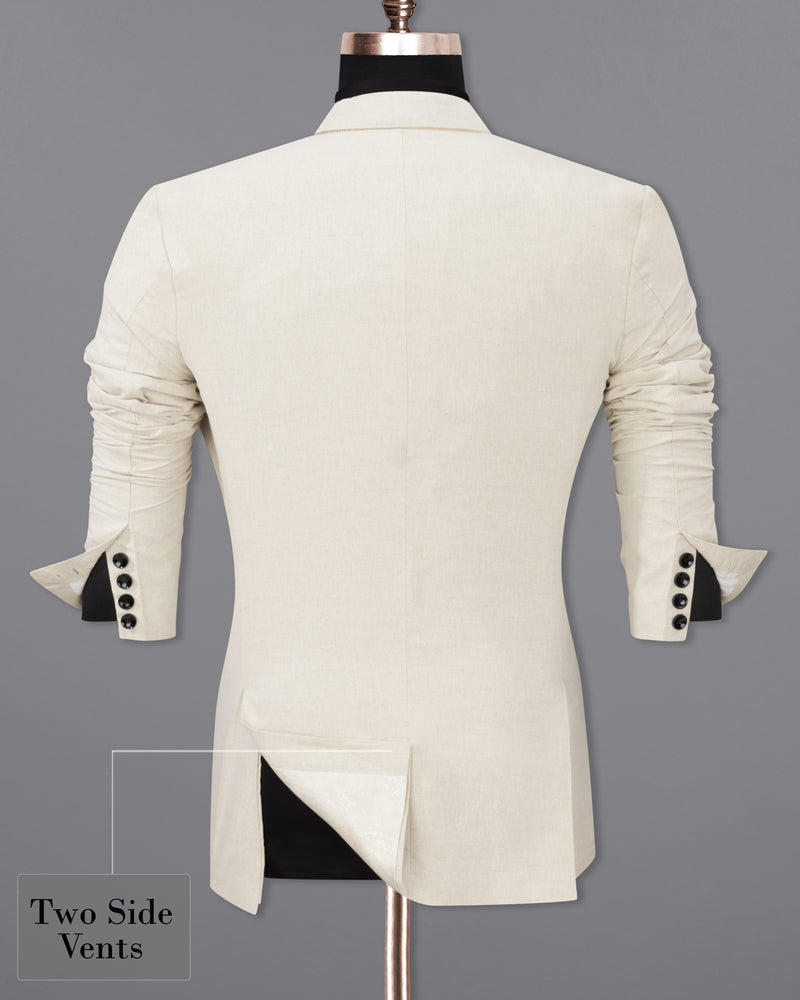 Coral Reef Cream Luxurious Linen Blazer