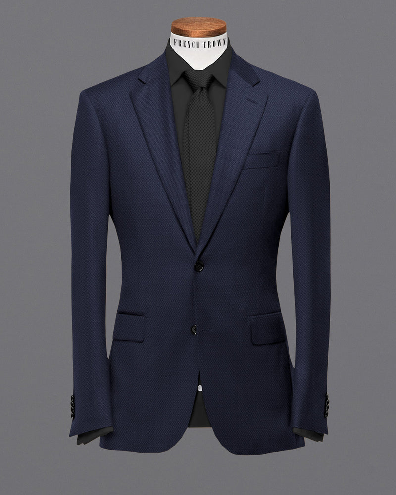 Berry Blue Diamond Textured Blazer