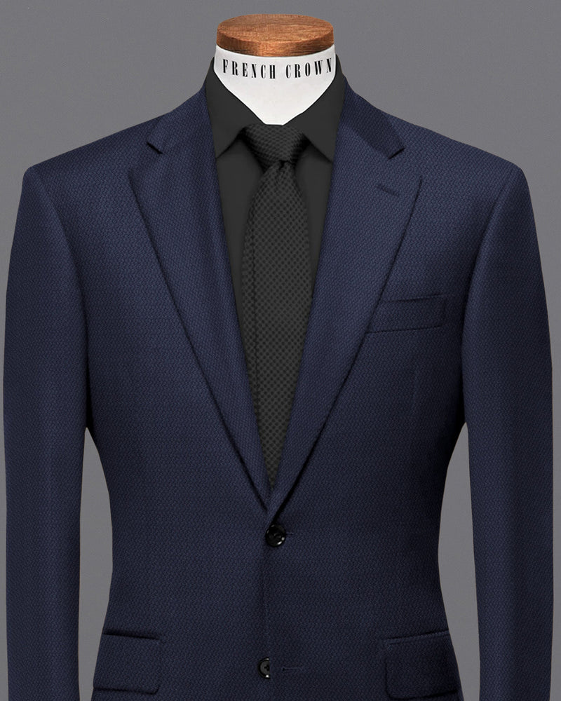 Berry Blue Diamond Textured Blazer