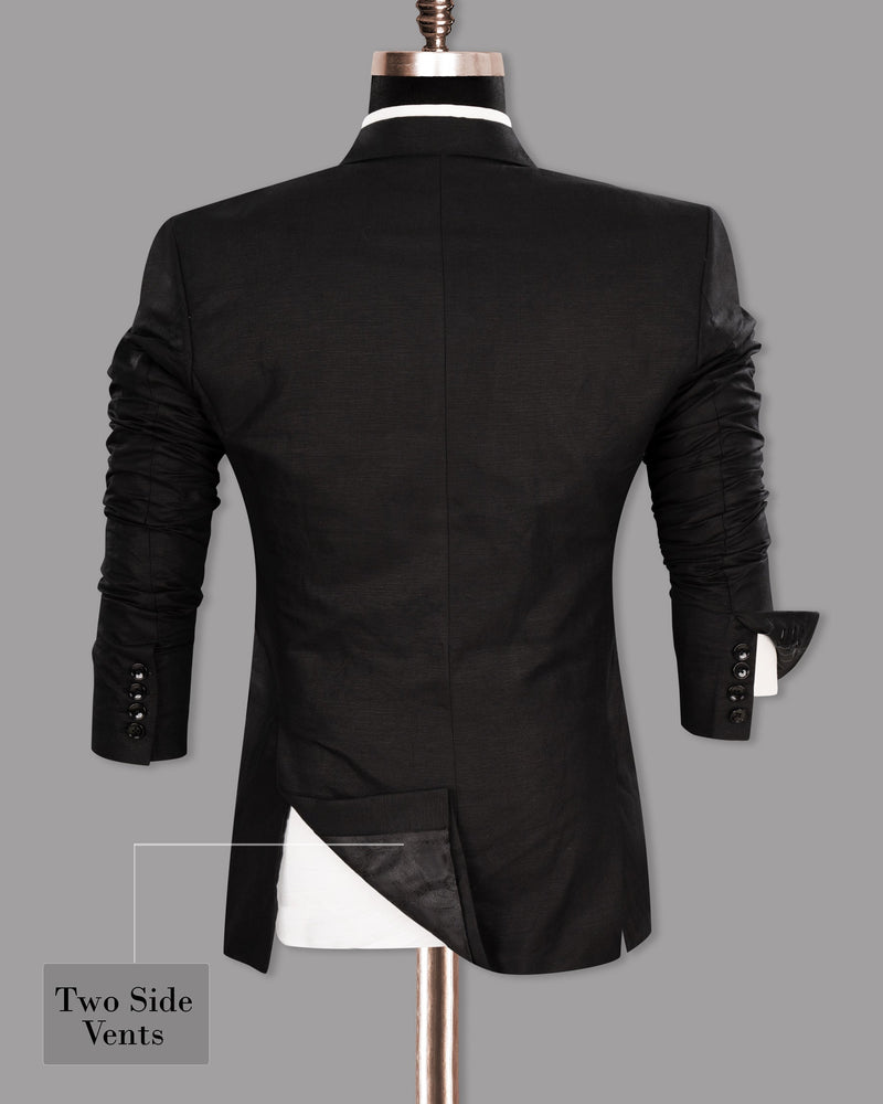 Jade Black Linen Performance Blazer