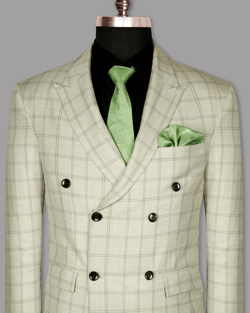 Sand Dollar Windowpane Wool Blend Double Breasted Blazer BL769DB-36, BL769DB-60, BL769DB-52, BL769DB-58, BL769DB-46, BL769DB-38, BL769DB-50, BL769DB-54, BL769DB-56, BL769DB-40, BL769DB-42, BL769DB-44, BL769DB-48