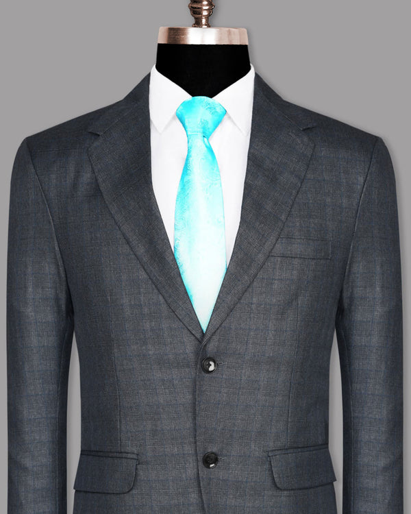 Charcoal with Subtle sky Windowpane Wool Blend Blazer BL789SB-48, BL789SB-36, BL789SB-38, BL789SB-60, BL789SB-40, BL789SB-50, BL789SB-54, BL789SB-42, BL789SB-56, BL789SB-44, BL789SB-46, BL789SB-58, BL789SB-52