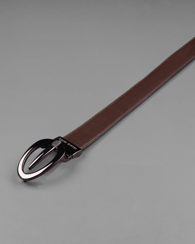 Rose Gold Grey Oval  buckled Reversible jade Black and Brown Vegan Leather Handcrafted Belt BT028-28, BT028-30, BT028-32, BT028-34, BT028-36, BT028-38