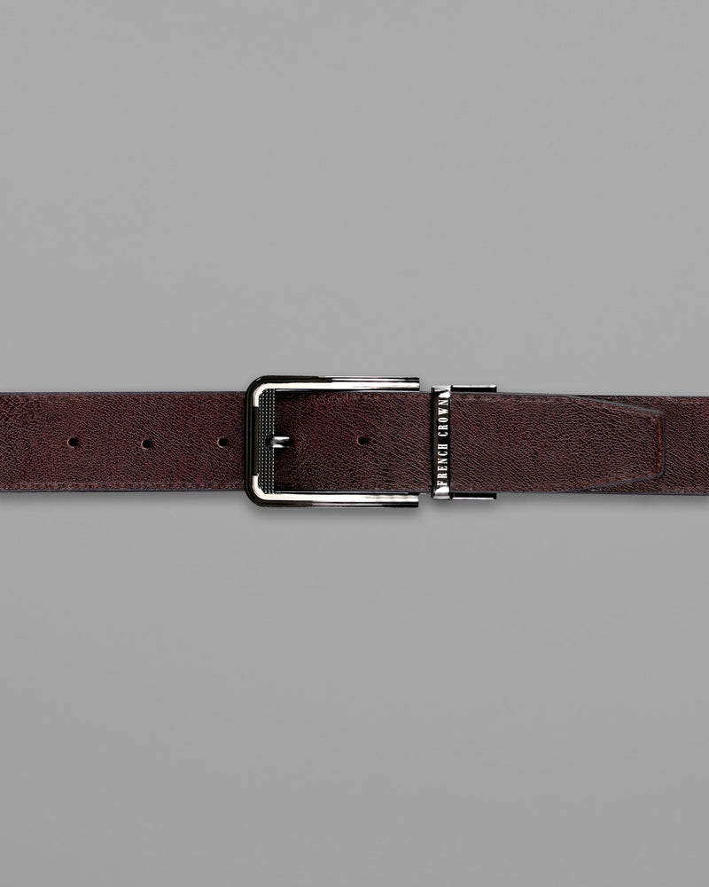 Glossy grey with Silver Buckle Reversible jade Black and Brown Vegan Leather Handcrafted Belt BT032-28, BT032-30, BT032-32, BT032-34, BT032-36, BT032-38