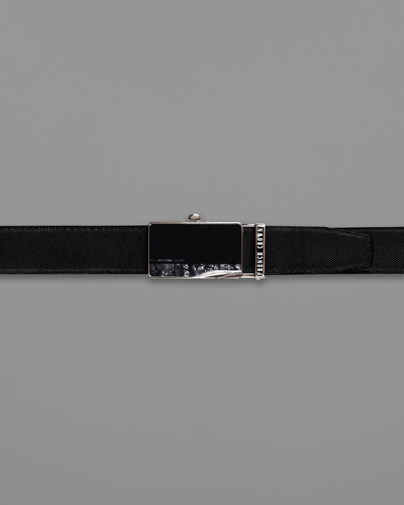 Matt Grey with Jade black Marble Patterned No hole buckle Reversible Black and Brown Vegan Leather Handcrafted Belt BT043-28, BT043-30, BT043-32, BT043-34, BT043-36, BT043-38