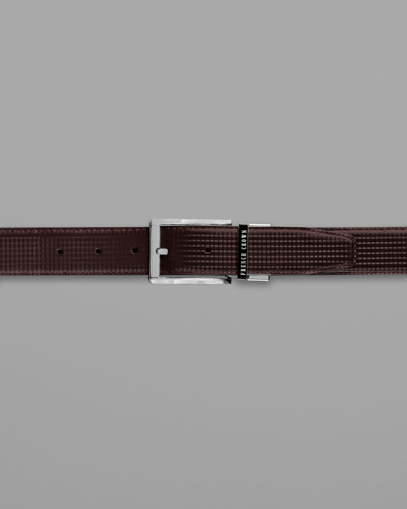 Silver buckled Reversible Black and Brown Vegan Leather Handcrafted Belt BT044-28, BT044-30, BT044-32, BT044-34, BT044-36, BT044-38