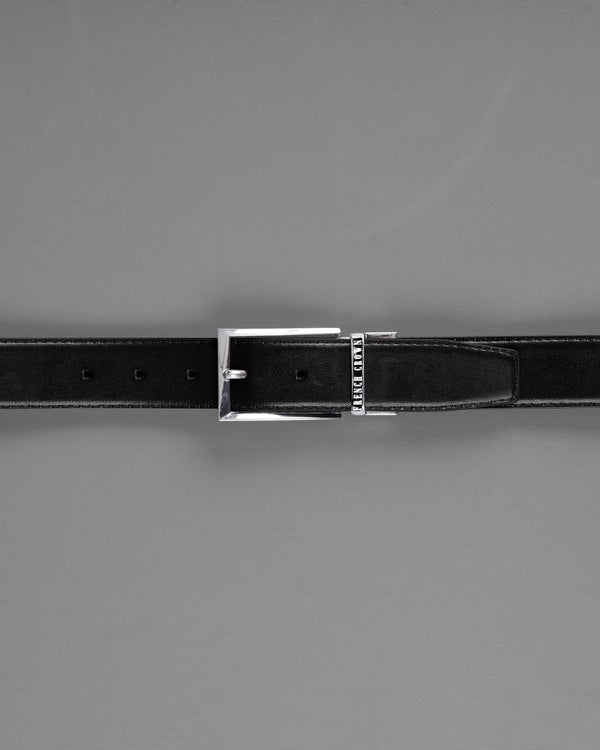 Silver buckled Reversible jade Black and Brown Vegan Leather Handcrafted Belt BT047-28, BT047-30, BT047-32, BT047-34, BT047-36, BT047-38