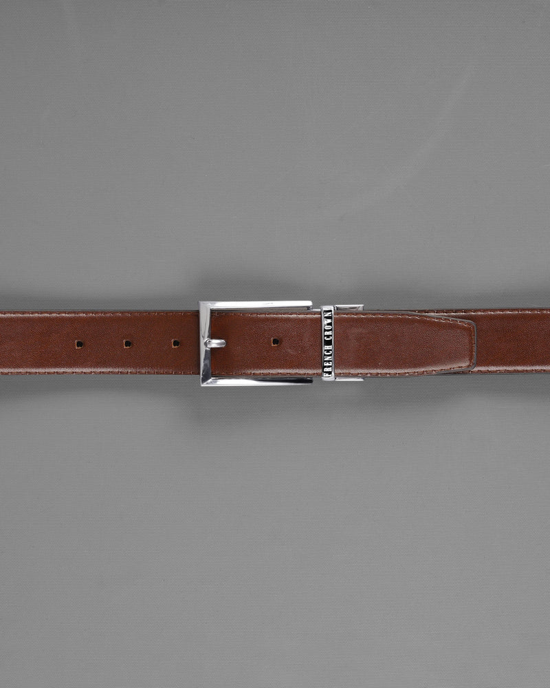 Silver buckled Reversible jade Black and Brown Vegan Leather Handcrafted Belt BT047-28, BT047-30, BT047-32, BT047-34, BT047-36, BT047-38