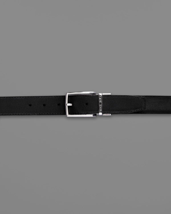 Silver  buckled Subtle Textured Reversible jade Black and Brown Vegan Leather Handcrafted Belt BT048-28, BT048-30, BT048-32, BT048-34, BT048-36, BT048-38