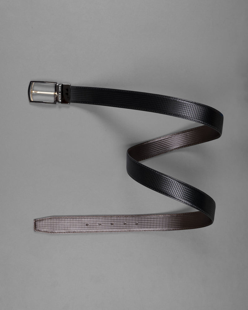 Glossy Grey with golden buckled Reversible jade Black and Brown Vegan Leather Handcrafted Belt