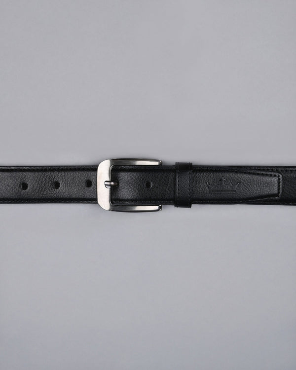 Jade Black Subtle Textured Vegan Leather Handcrafted Belt BT05-38, BT05-28, BT05-30, BT05-32, BT05-34, BT05-36