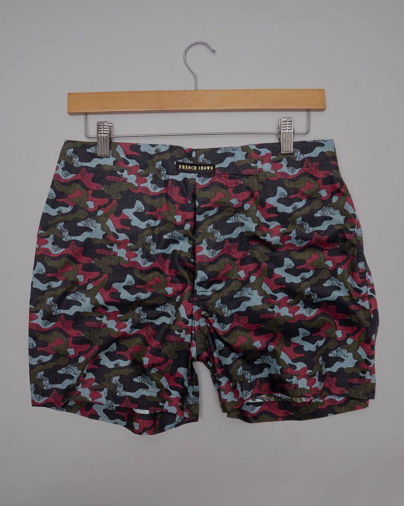 Camouflage Military Print Premium Cotton and Mercury Dotted Tencel Boxers