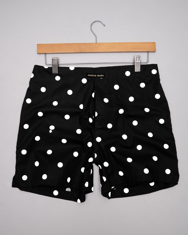 Vista White Printed Tencel and Woodsmoke Polka Dotted Premium Cotton Boxers