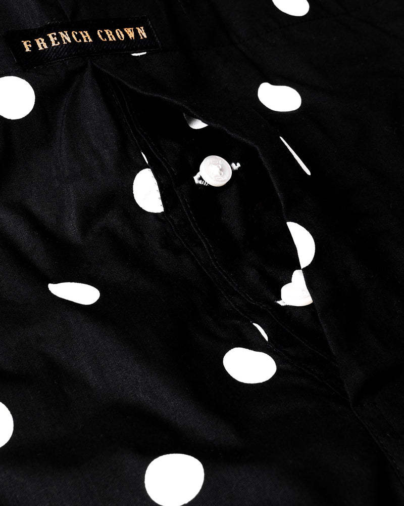 Vista White Printed Tencel and Woodsmoke Polka Dotted Premium Cotton Boxers