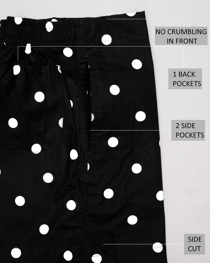 Vista White Printed Tencel and Woodsmoke Polka Dotted Premium Cotton Boxers