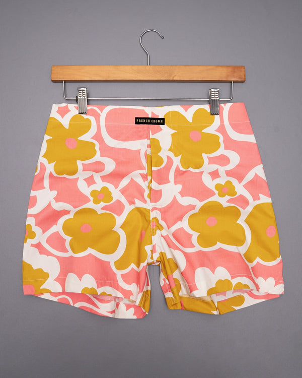 Geraldine Pink Printed and Mirage Black flowers Printed Premium Cotton Boxers