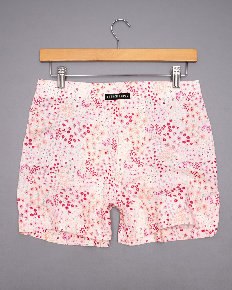 Pot Pourri Pink Flowers Printed and Merino Tencel Boxers