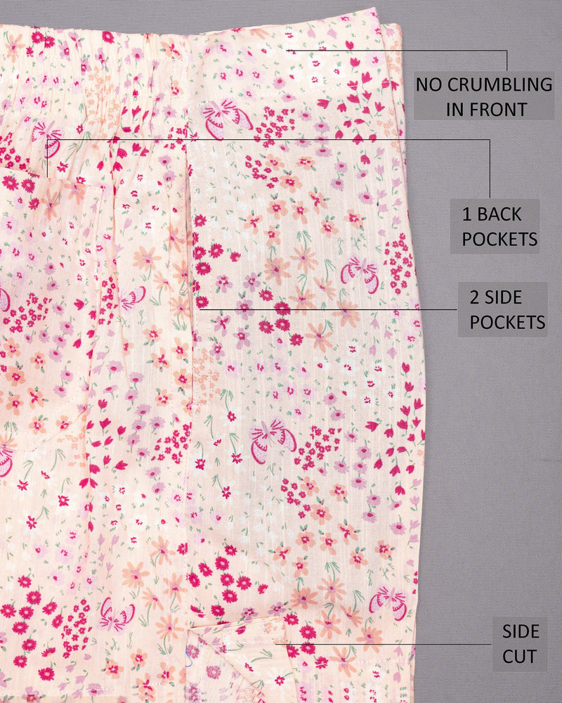 Pot Pourri Pink Flowers Printed and Merino Tencel Boxers