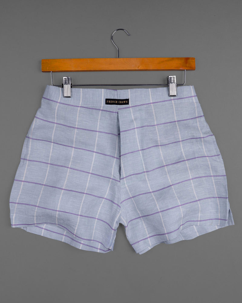 Blossom Pink Striped Premium Cotton and Downriver Gray Plaid Linen Boxers BX394-28, BX394-30, BX394-32, BX394-34, BX394-36, BX394-38, BX394-40, BX394-42, BX394-44