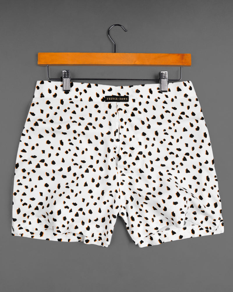 Bright White With Leopard Printed and Bright White Striped Premium Tencel Boxers BX397-28, BX397-30, BX397-32, BX397-34, BX397-36, BX397-38, BX397-40, BX397-42, BX397-44