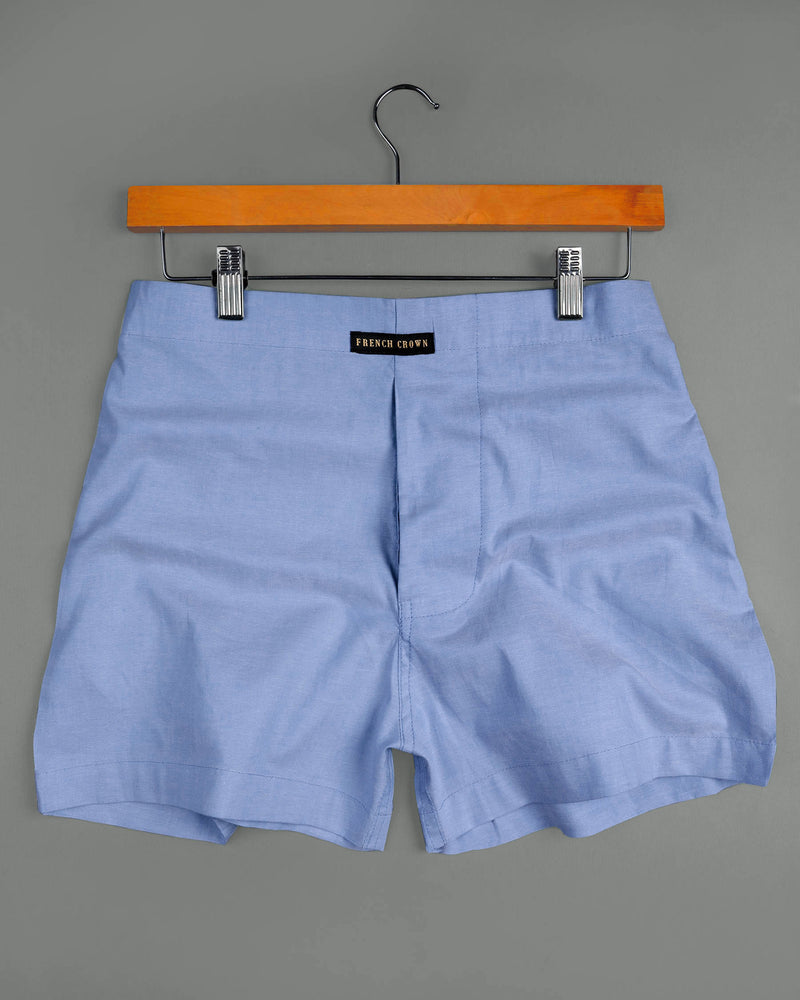 Moonstone Blue Oxford and Chambray Blue and White Pin Striped Premium Cotton Boxers BX400-28, BX400-30, BX400-32, BX400-34, BX400-36, BX400-38, BX400-40, BX400-42, BX400-44.