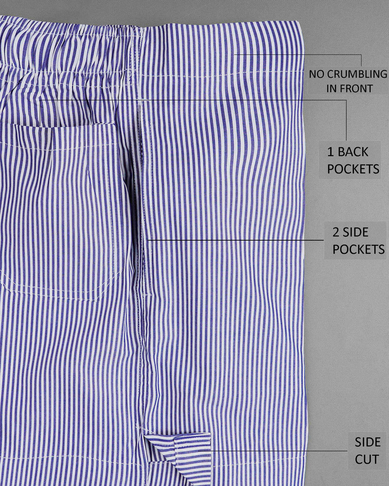 Moonstone Blue Oxford and Chambray Blue and White Pin Striped Premium Cotton Boxers BX400-28, BX400-30, BX400-32, BX400-34, BX400-36, BX400-38, BX400-40, BX400-42, BX400-44