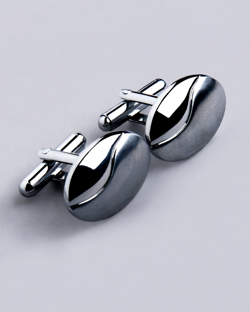 Classic Oval Shaped Steel Cufflinks CL04