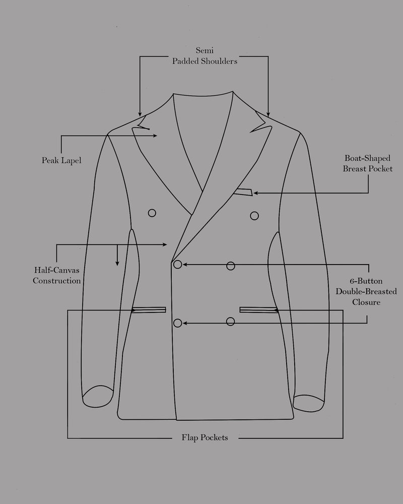 Mine Shaft Gray Pure Wool Double Breasted Suit