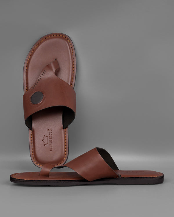 Grey Map Patterned Premium Vegan Leather Flip-Flops For Men