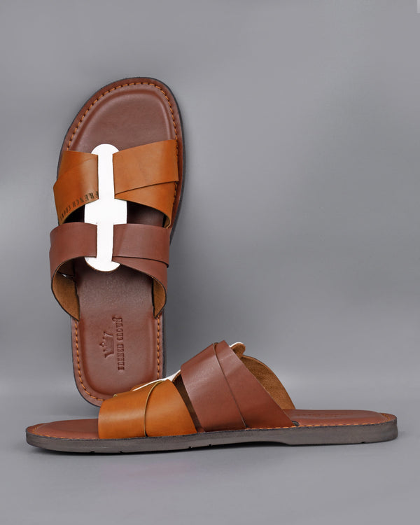 Brown with Tan and white patterned Sliders FT054-6, FT054-7, FT054-8, FT054-9, FT054-10